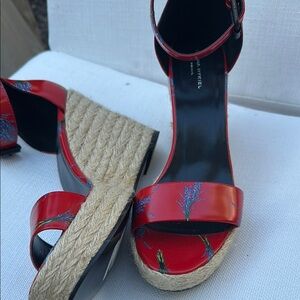 Sonia Rykiel Paris Floral Red Wedges